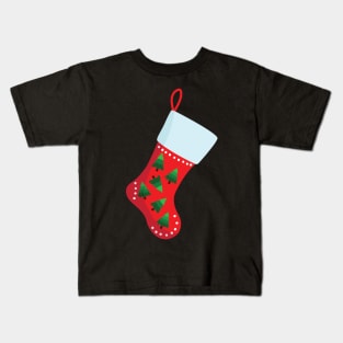 Christmas Stocking with tree Kids T-Shirt